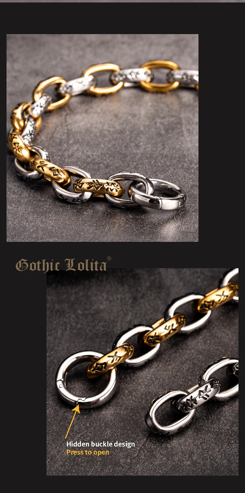Biker Mechanical Armor - Heavy Link Silver Bracelet - Slice 4