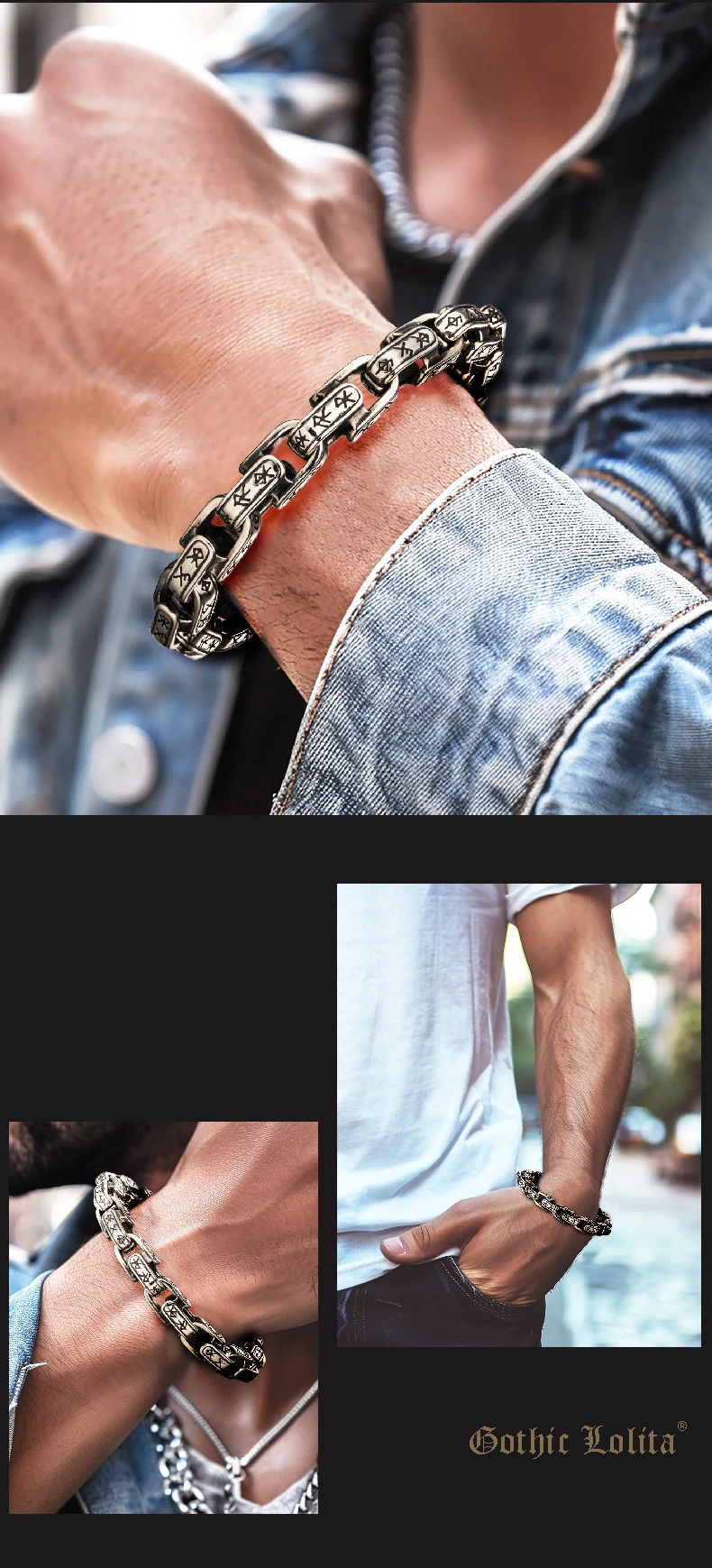 Norse Dragon Vertebra - Diamond Cuban Link Bracelet - Slice 2
