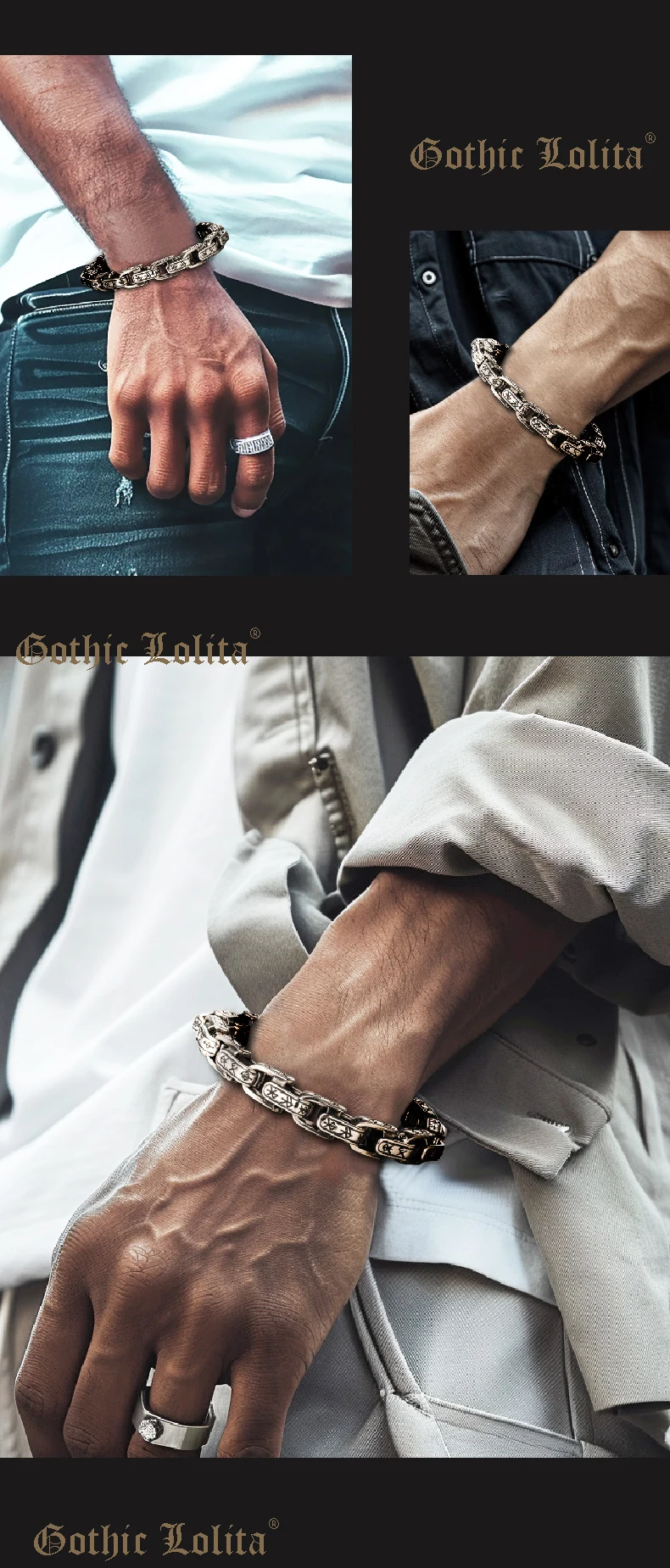 Norse Dragon Vertebra - Diamond Cuban Link Bracelet - Slice 8