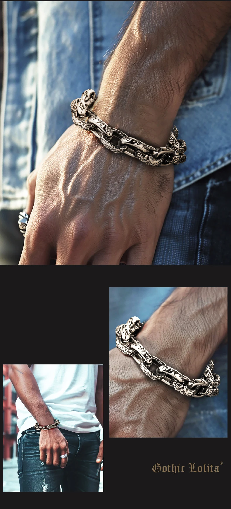 Baroque Cross Clasp - Heavy Biker Cuban Bracelet - Slice 2