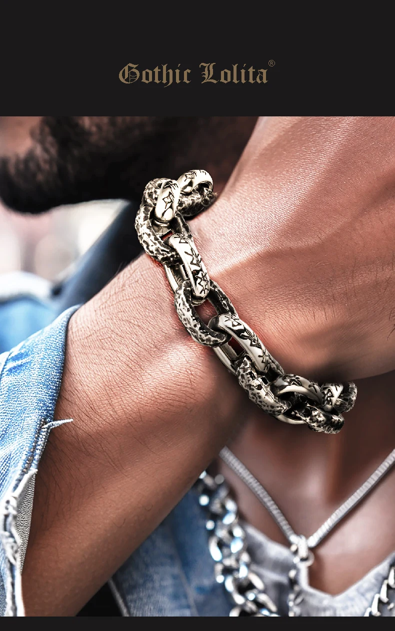 Baroque Cross Clasp - Heavy Biker Cuban Bracelet - Slice 7