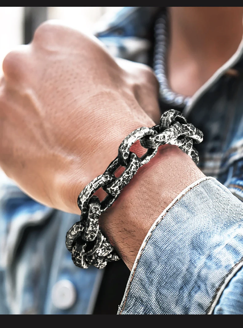 Baroque Cross Clasp - Heavy Biker Cuban Bracelet - Slice 9