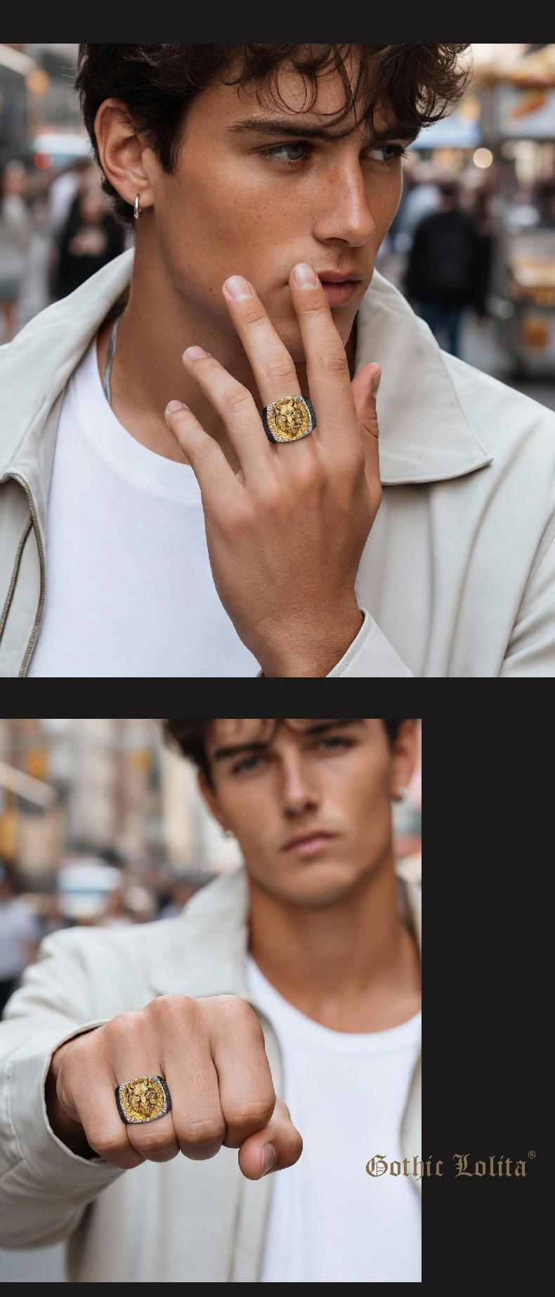 Abyssal Crown - Sculpted Baroque Cross Ring - Slice 2