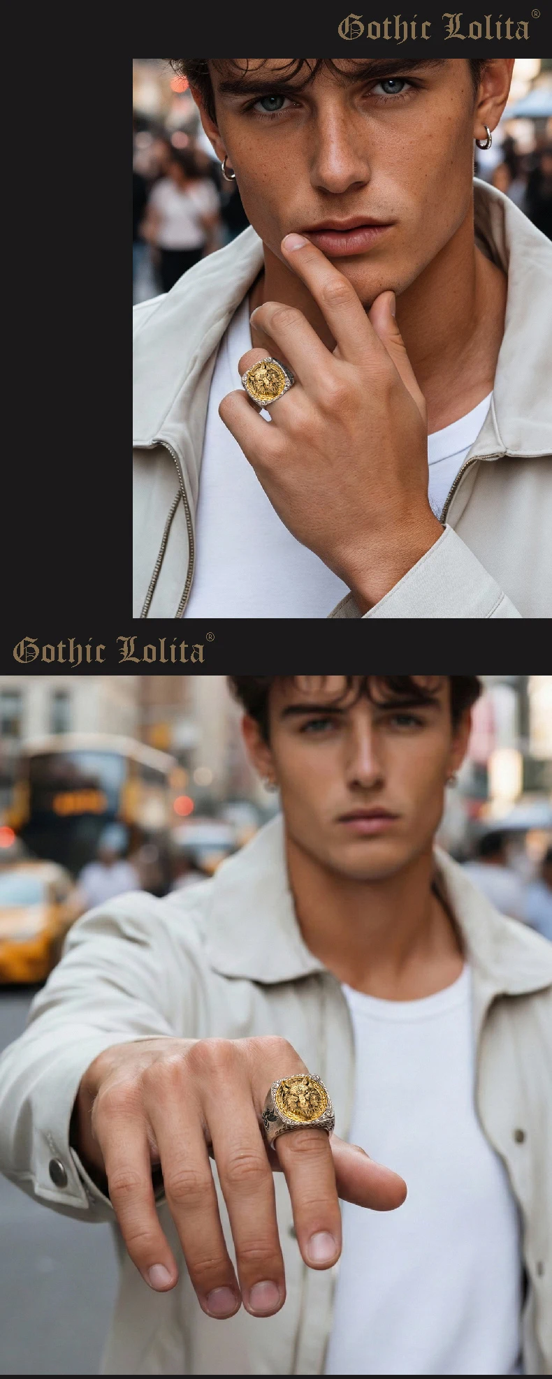 Abyssal Crown - Sculpted Baroque Cross Ring - Slice 8